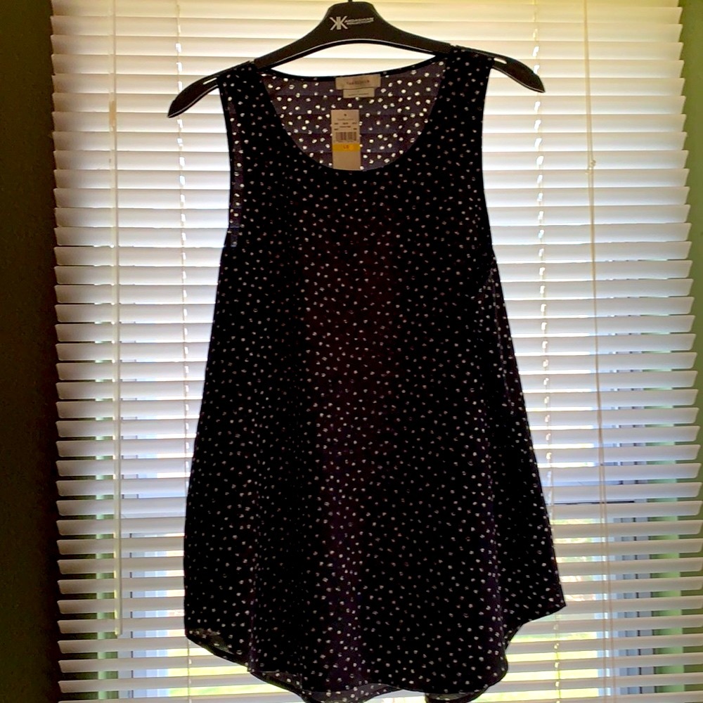 Vanheusen Black & White Sleeveless Shirt Size L